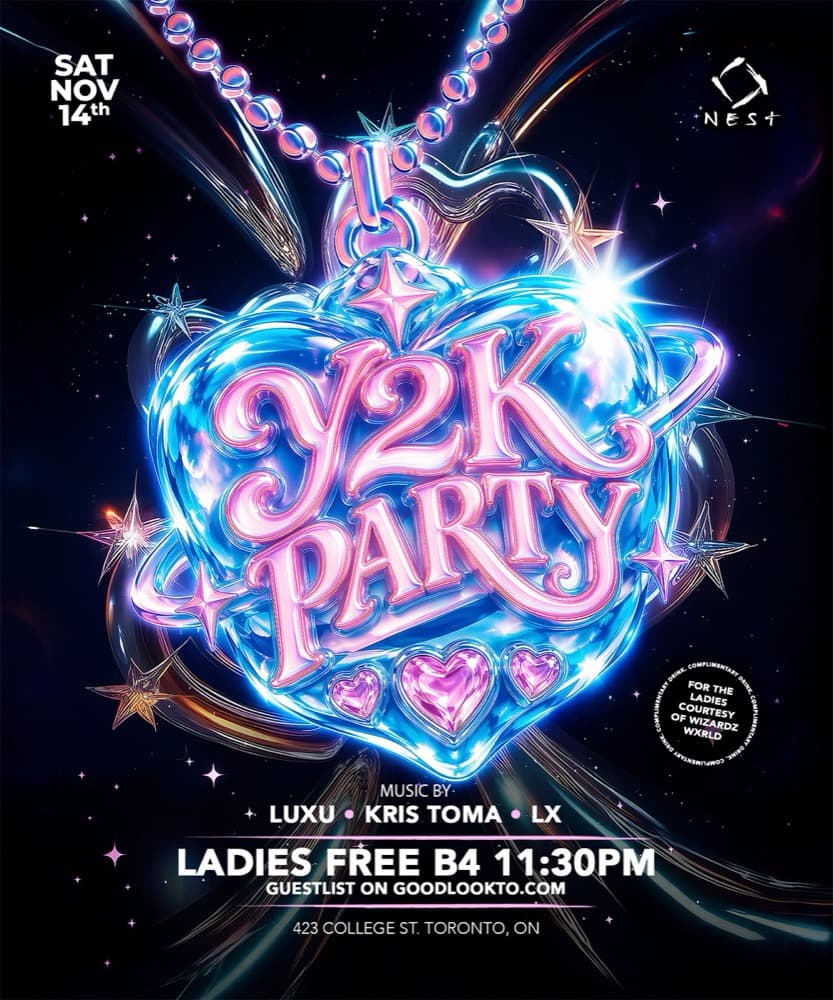 Y2K Party Back to the Classics flyer, November 14 at Nest
